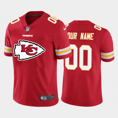 Men's Kansas City Chiefs Customized Red 2020 Team Big Logo Stitched Limited Jersey